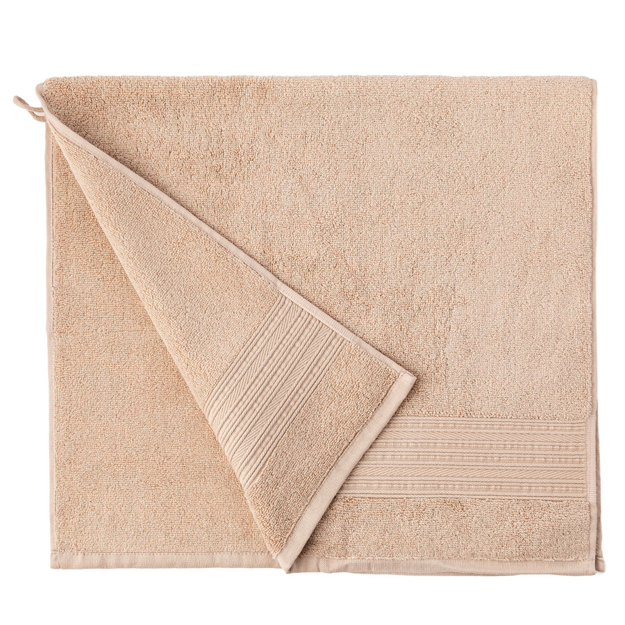 Ręcznik bawełniany Miss Lucy Marco 70x140 cm beżowy Ręcznik kąpielowy