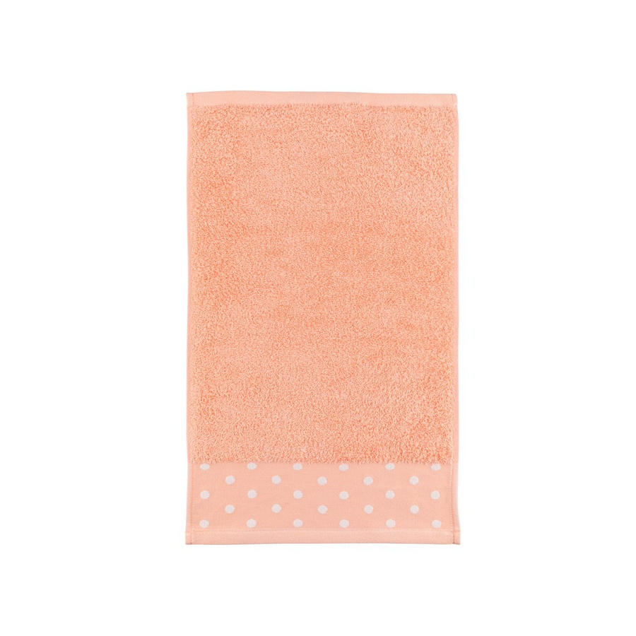 Ręcznik bawełniany Miss Lucy Kropki 30x50 cm brzoskwiniowy