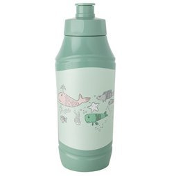 Bidon szkolny / butelka z ustnikiem dla dzieci Praktyczna Forever Young Rybki 375 ml zielony